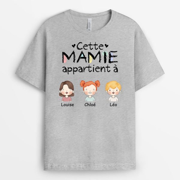 Cette MamieMaman Appartient – Cadeau Personnalise  T-shirt pour Maman Mamie