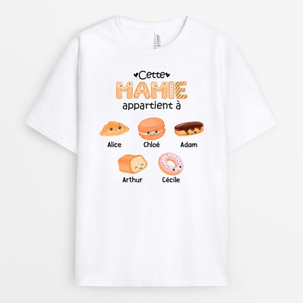 Cette MamieMaman Appartient a – Cadeau Personnalise  T-shirt pour Maman Mamie