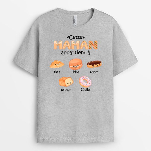 Cette MamieMaman Appartient a – Cadeau Personnalise  T-shirt pour Maman Mamie