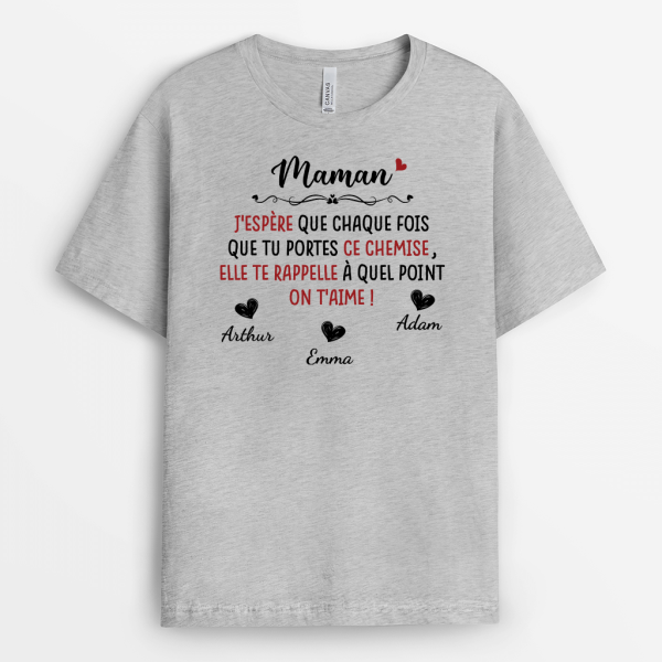 Chaque Fois Que Tu Portes Cette Chemise Je T’aime – Cadeau Personnalise  T-shirt Pour Maman