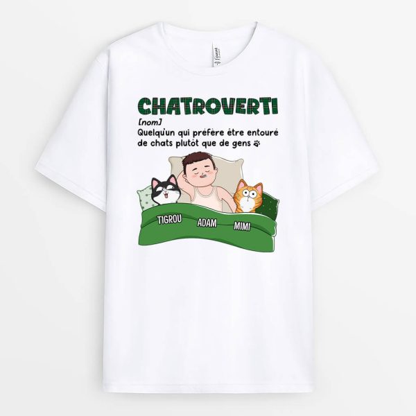 Chatroverti – Cadeau Personnalise  T-shirt pour Amoureux Des Animaux