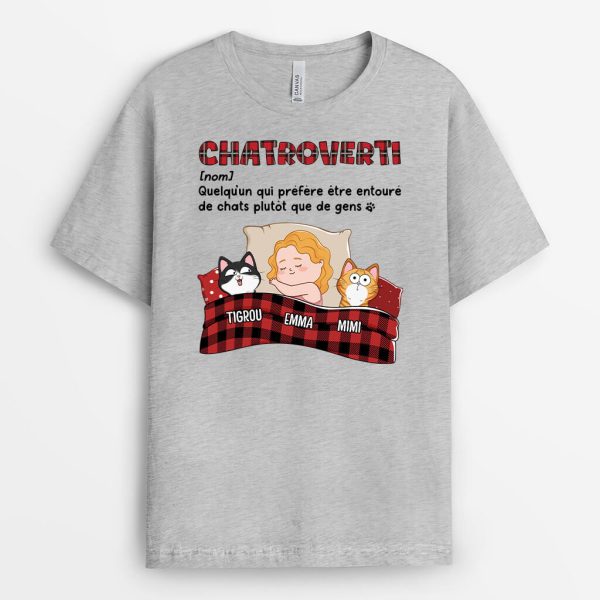 Chatroverti – Cadeau Personnalise  T-shirt pour Amoureux Des Animaux