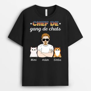 Chef De Gang De Chats – Cadeau Personnalise T-shirt pour Amoureux des animaux Chef De Gang De Chats – Cadeau Personnalise T-shirt pour Amoureux des animaux