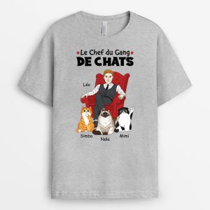 Chef De La Bande De Chats – Cadeau Personnalise T-shirt pour Amoureux des animaux Chef De La Bande De Chats – Cadeau Personnalise T-shirt pour Amoureux des animaux
