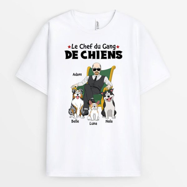 Chef De La Bande De Chiens – Cadeau Personnalise  T-shirt pour Amoureux des animaux