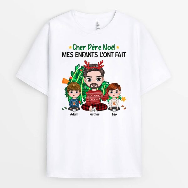 Cher Pere Noel Mon Fils L’a Fait – Cadeau Personnalise  T-shirt pour Noel