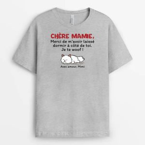 Chere Maman Chat Merci De MAvoir Laisse Dormir A Cote De Toi Cadeau Personnalise T shirt pour Amoureux des Animaux 1