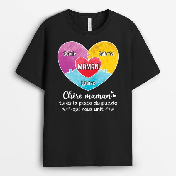 Chere Mamie Puzzle – Cadeau Personnalise  T-shirt Pour Femme