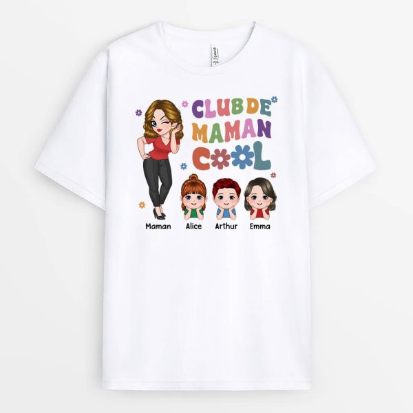 Club De MamanMamie Cool – Cadeau Personnalise  T-shirt pour Femme