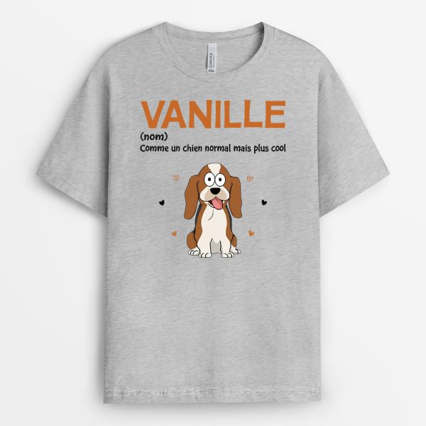 Comme Un Chien Normal Mais Plus Cool Avec Nom – Cadeau Personnalise  T-shirt pour Amoureux Des Animaux