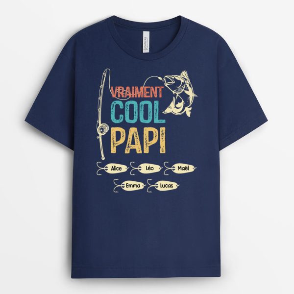 Cool Papa En Vrai – Cadeau Personnalise  T-shirt pour Papa