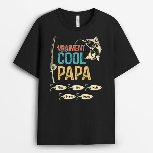 Cool Papa En Vrai – Cadeau Personnalise  T-shirt pour Papa