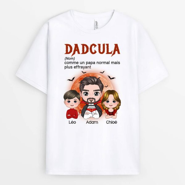 Dadcula Comme Un Papa Normal Mais Plus Cool  Cadeau Personnalise  T-shirt pour Halloween