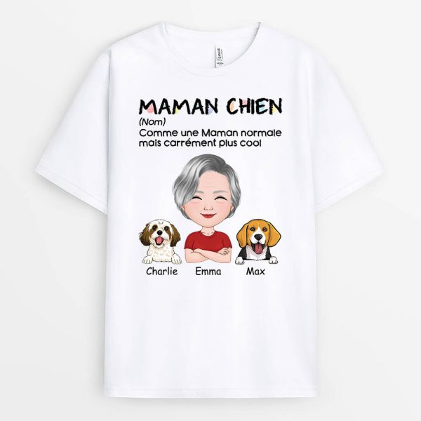 Definition De Maman Chien – Cadeau Personnalise  T-shirt pour Femme