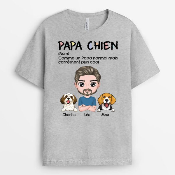 Definition de Papa Chien – Cadeau Personnalise  T-shirt pour Homme