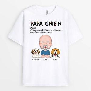 Definition de Papa Chien – Cadeau Personnalise  T-shirt pour Homme