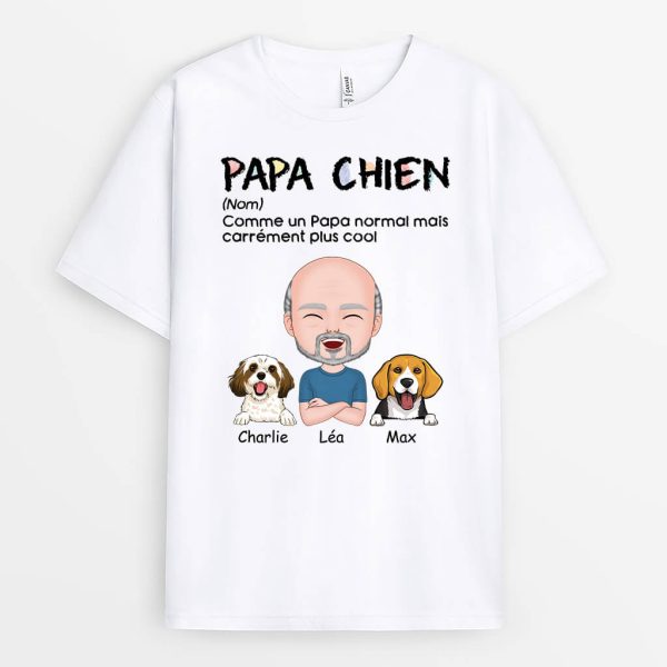 Definition de Papa Chien – Cadeau Personnalise  T-shirt pour Homme