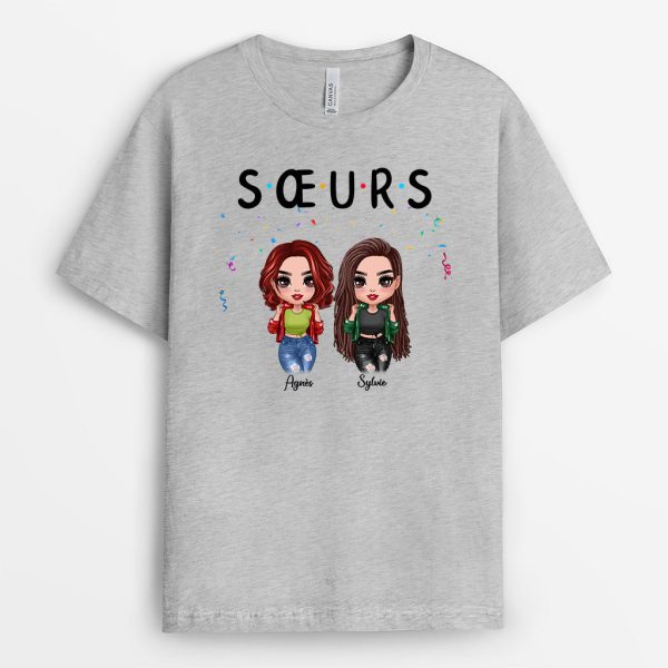 Des Amies, Des Soeurs – Cadeau Personnalise  T-shirt pour Meilleures Amies