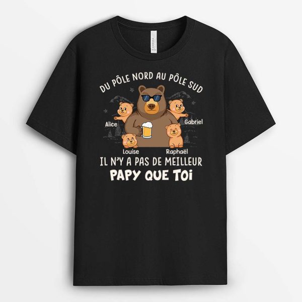 Du Pole Nord Au Pole Sud – Cadeau Personnalise  T-shirt pour Papa