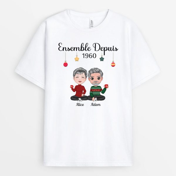 Ensemble Depuis – Cadeau Personnalise  T-shirt pour Couples Noel