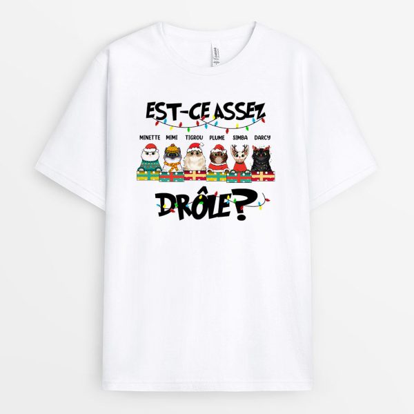 Est-ce assez drole – Cadeau Personnalise  T-shirt pour Amoureux des chats