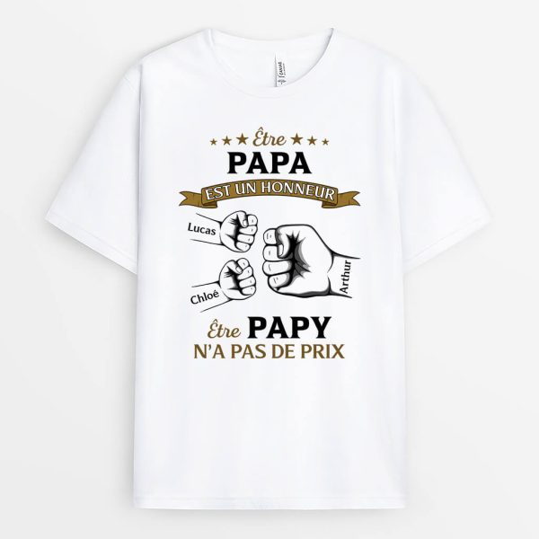 Etre Papa Est Un Honneur Bosses De Poing – Cadeau Personnalise  T-shirt Pour Homme