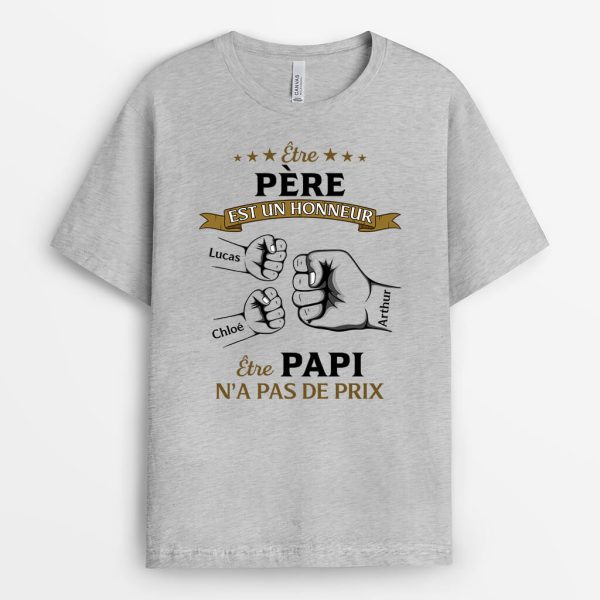 Etre Papa Est Un Honneur Bosses De Poing – Cadeau Personnalise  T-shirt Pour Homme