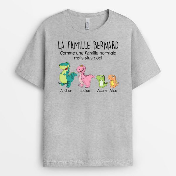 Famille Dinosaure – Cadeau Personnalise  T-shirt pour Famille