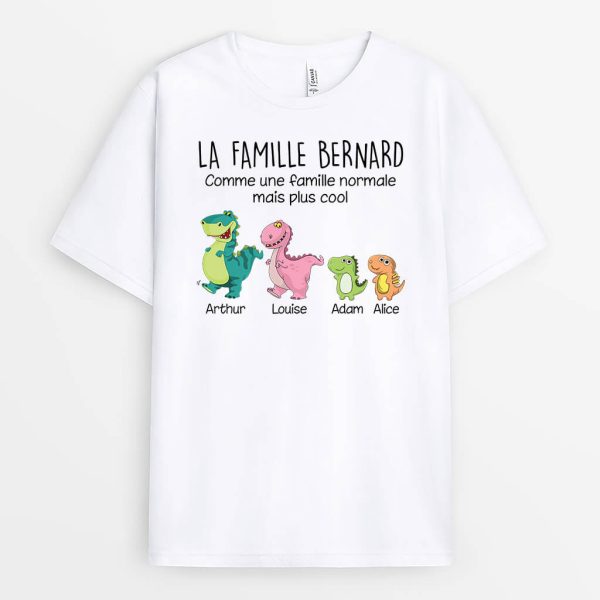 Famille Dinosaure – Cadeau Personnalise  T-shirt pour Famille