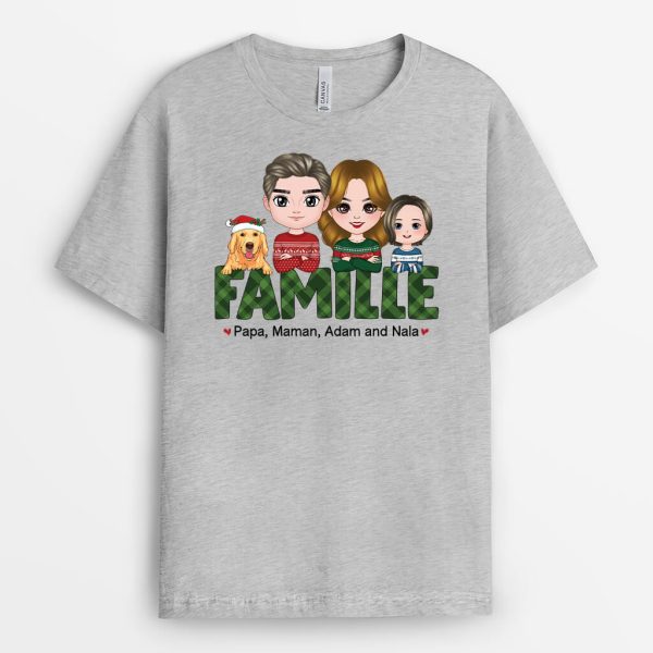 Famille Noel – Cadeau Personnalise  T-shirt pour Noel