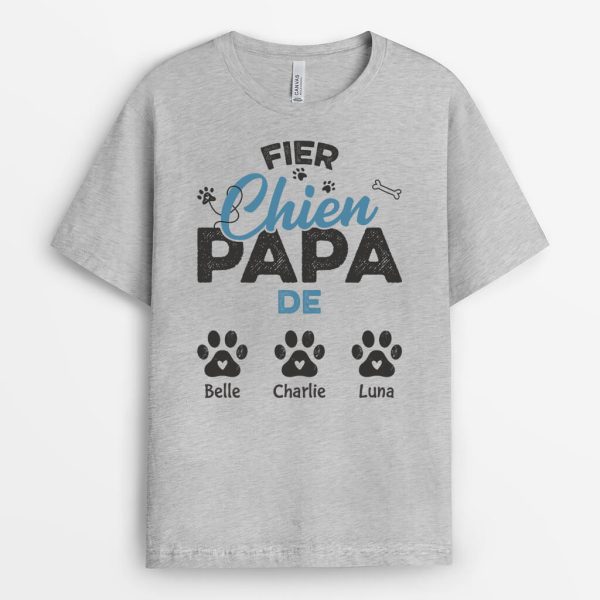 Fier Papa Maman Chien Chat De – Cadeau Personnalise  T-shirt Pour Amoureux Des Animaux