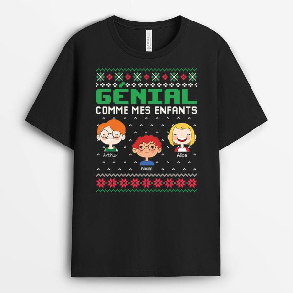 Genial Comme Mes Enfants – Cadeau Personnalise  T-shirt pour Parents