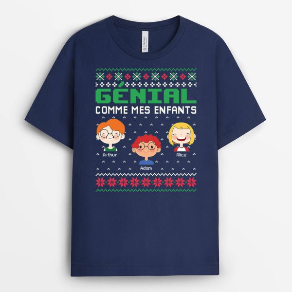 Genial Comme Mes Enfants – Cadeau Personnalise  T-shirt pour Parents