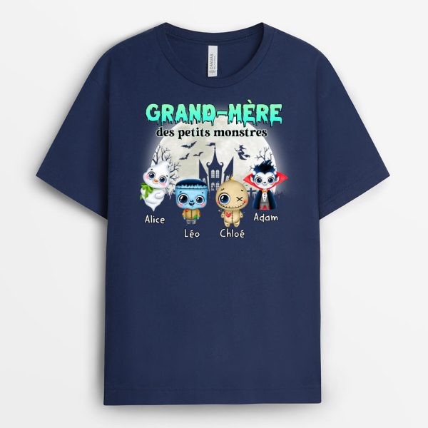 Grand-Mere Des Petits Monstres – Cadeau Personnalise  T-shirt pour Mamie