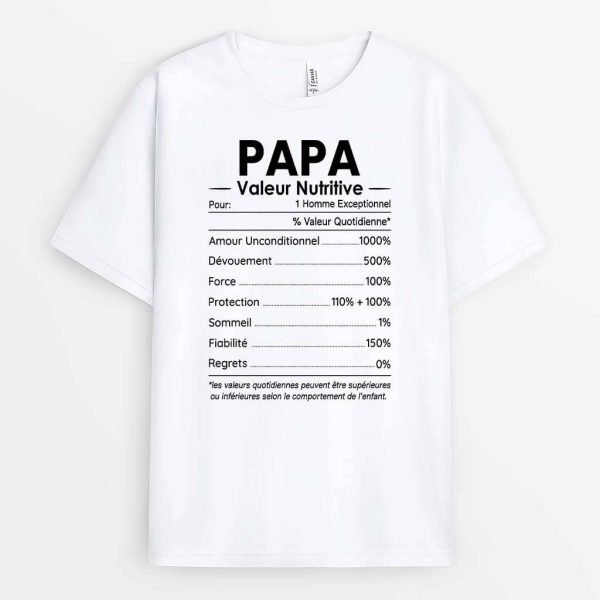 Informations Nutritionnelles Pour Maman Papa – Cadeau Personnalise  T-shirt Pour Famille