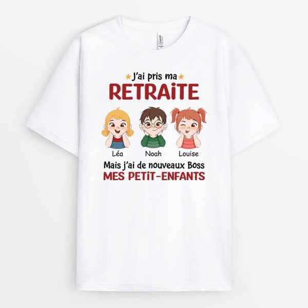 J’ai De Nouveaux Boss, Mes Enfants – Cadeau Personnalise  T-shirt Pour Papi