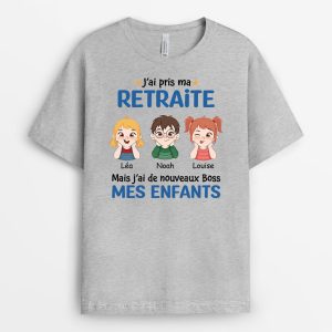 J'ai De Nouveaux Boss, Mes Enfants - Cadeau Personnalise T-shirt Pour Papi 1 Jai De Nouveaux Boss Mes Enfants Cadeau Personnalise T shirt Pour Papi 2