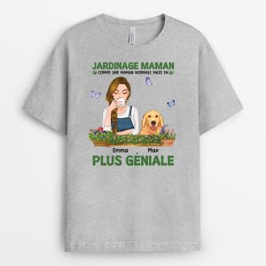 Jardinage Maman Version Chien – Cadeau Personnalise  T-shirt Pour les amoureux des animaux