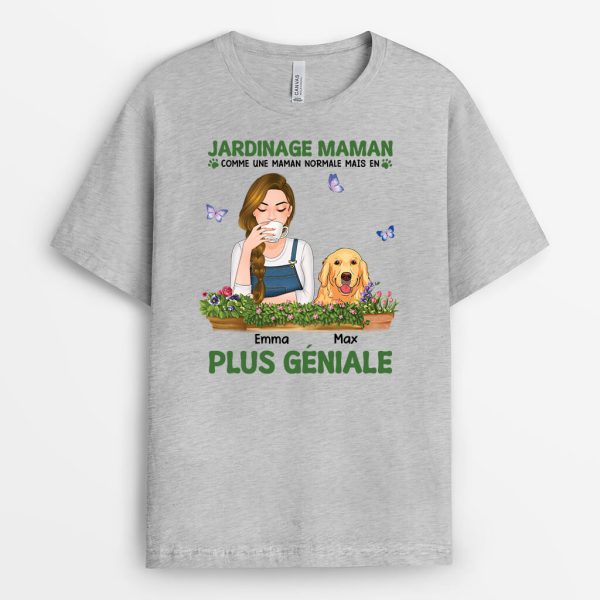 Jardinage Maman Version Chien – Cadeau Personnalise  T-shirt Pour les amoureux des animaux