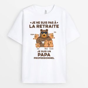 Je Ne Suis Pas A La Retraite Noir – Cadeau Personnalise  T-shirt pour Papy