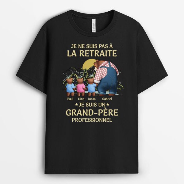 Je Ne Suis Pas A La Retraite Ours Avec Vetements Version Montagne – Cadeau Personnalise  T-shirt pour Papy