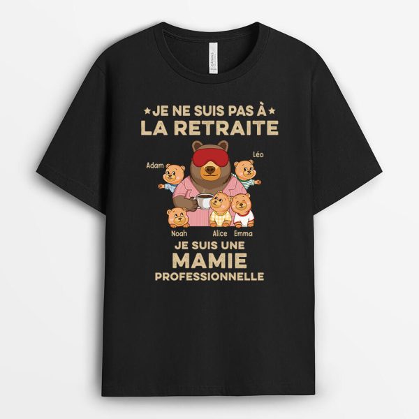 Je Ne Suis Pas A La Retraite Version PapaPapy Pyjama – Cadeau Personnalise  T-shirt pour Homme