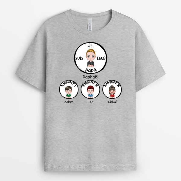 Je Suis Leur Pere – Cadeau Personnalise  T-shirt pour Papa Papi