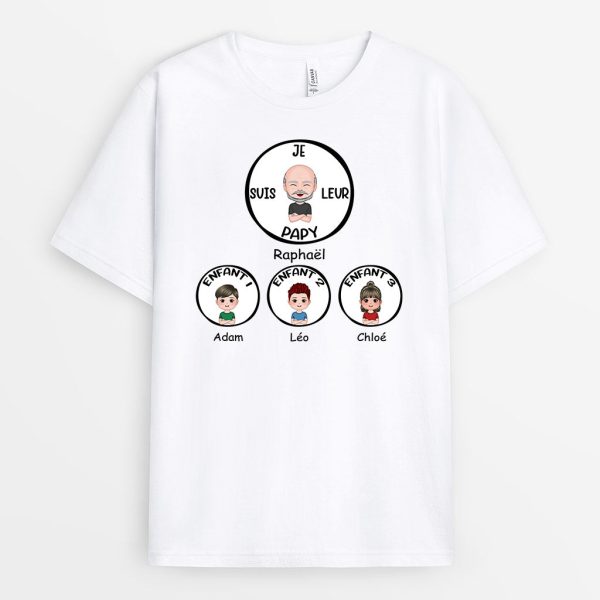 Je Suis Leur Pere – Cadeau Personnalise  T-shirt pour Papa Papi