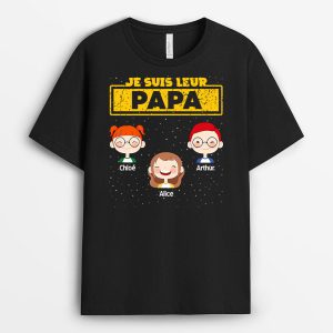 Je Suis Leur Pere – Cadeau Personnalise  T-shirt pour Papa Papy