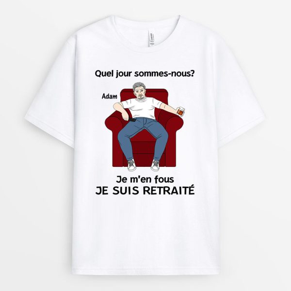 Je Suis Retraite – Cadeau Personnalise  T-shirt pour Papa Papi