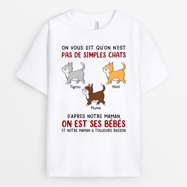 Je Suis Un Bebe – Cadeau Personnalise  T-shirt pour Amoureux des chats