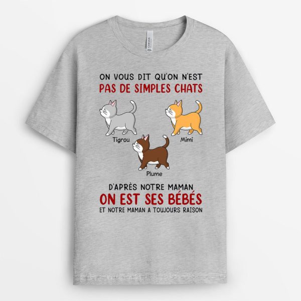 Je Suis Un Bebe – Cadeau Personnalise  T-shirt pour Amoureux des chats