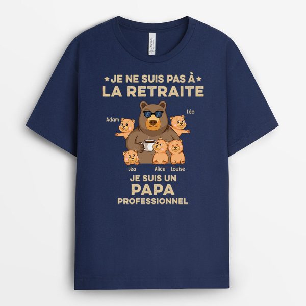 Je Suis Un Grand-Pere Professionnel Papi Ours – Cadeau Personnalise  T-shirt pour Papa Papi