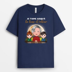 Je T’aime, Mamie – Cadeau Personnalise  T-shirt pour Mamie